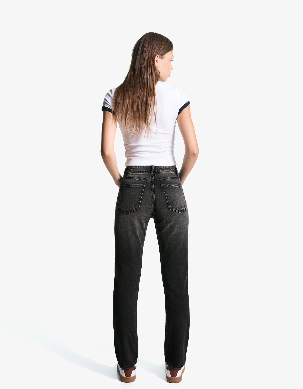 버쉬카 컴포트핏 하이라이즈 맘핏 흑청 데님 팬츠 5039/352 BLACK - 상세 이미지 5