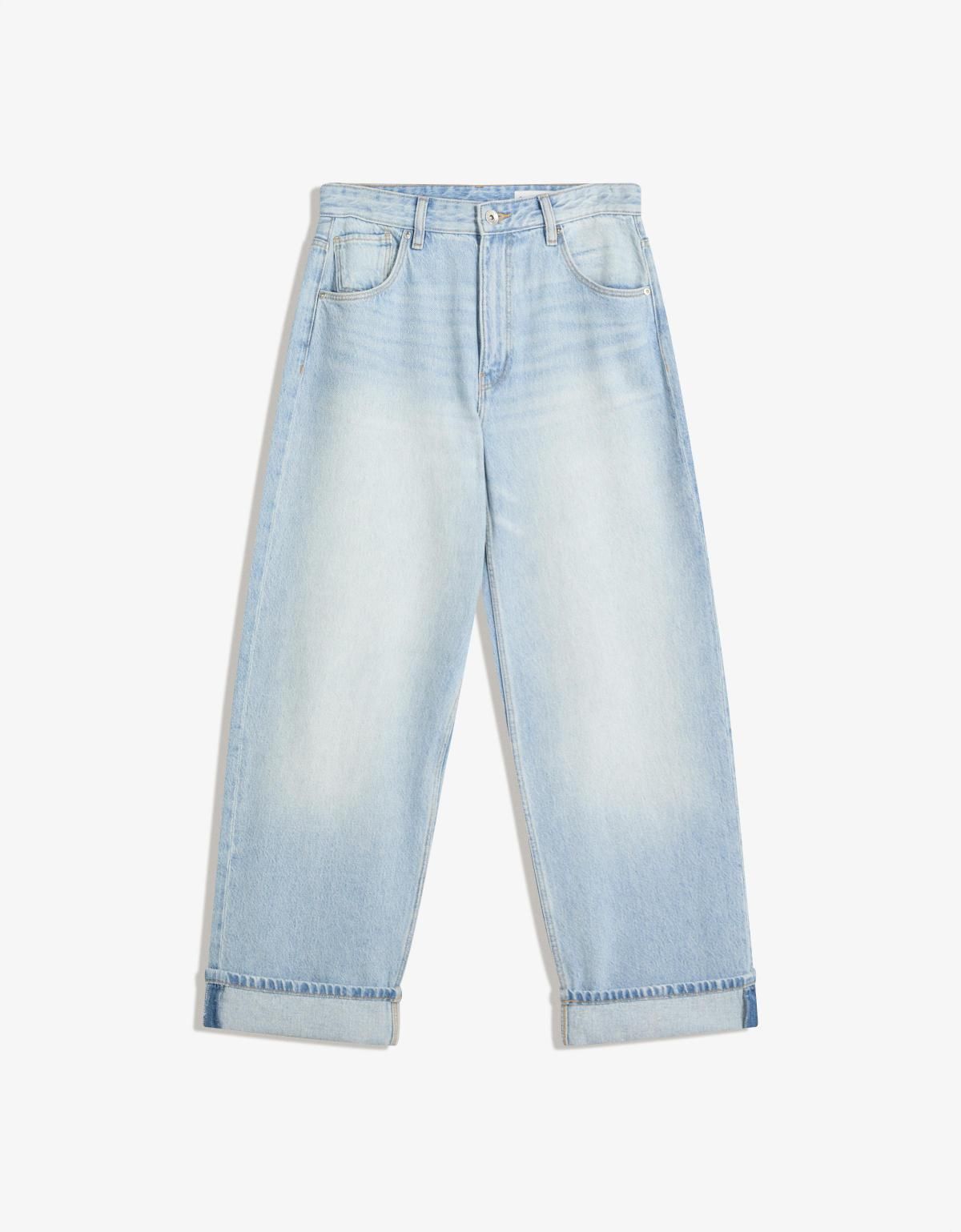 버쉬카 라이트 데님 롤업 배기핏 청바지 5020/089 LIGHT BLUE - 상품 이미지