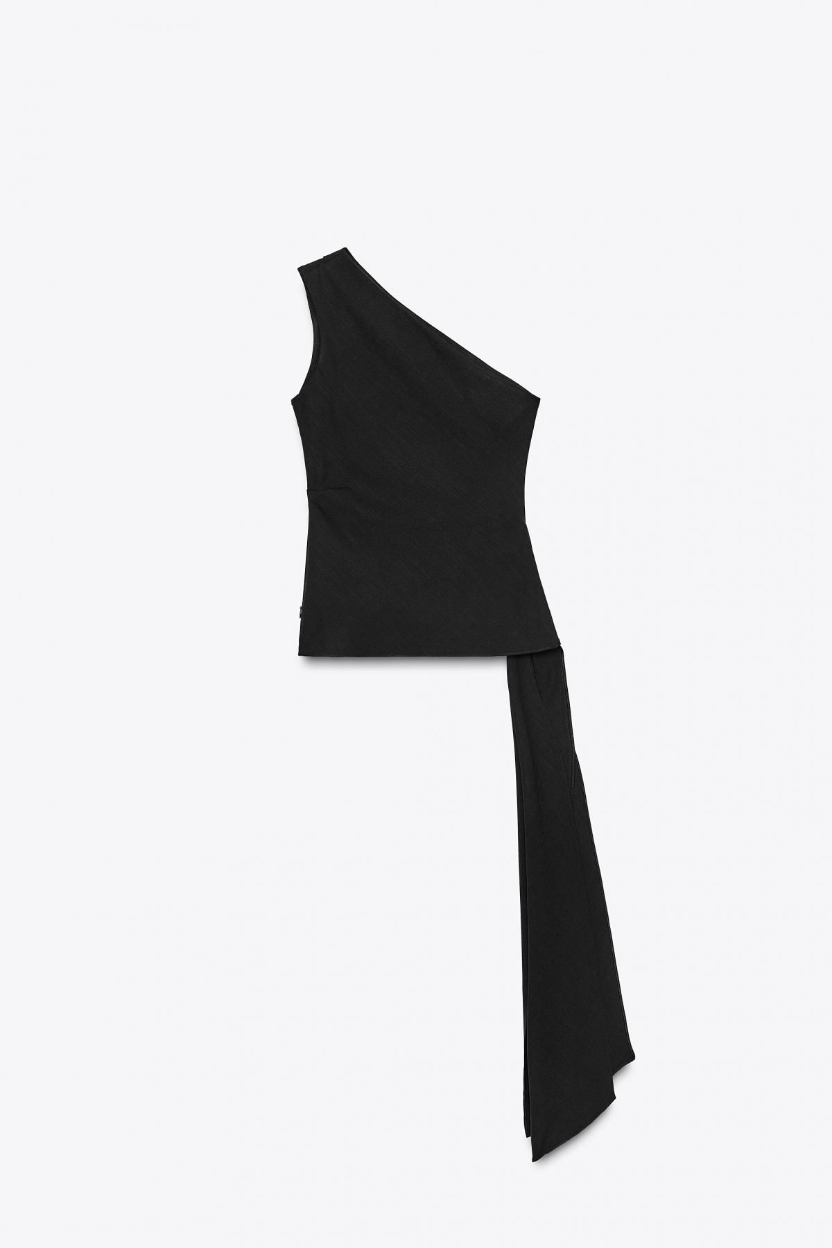자라 비대칭 테크니컬 니트 타이 탑 8388/751 BLACK - 상세 이미지 3