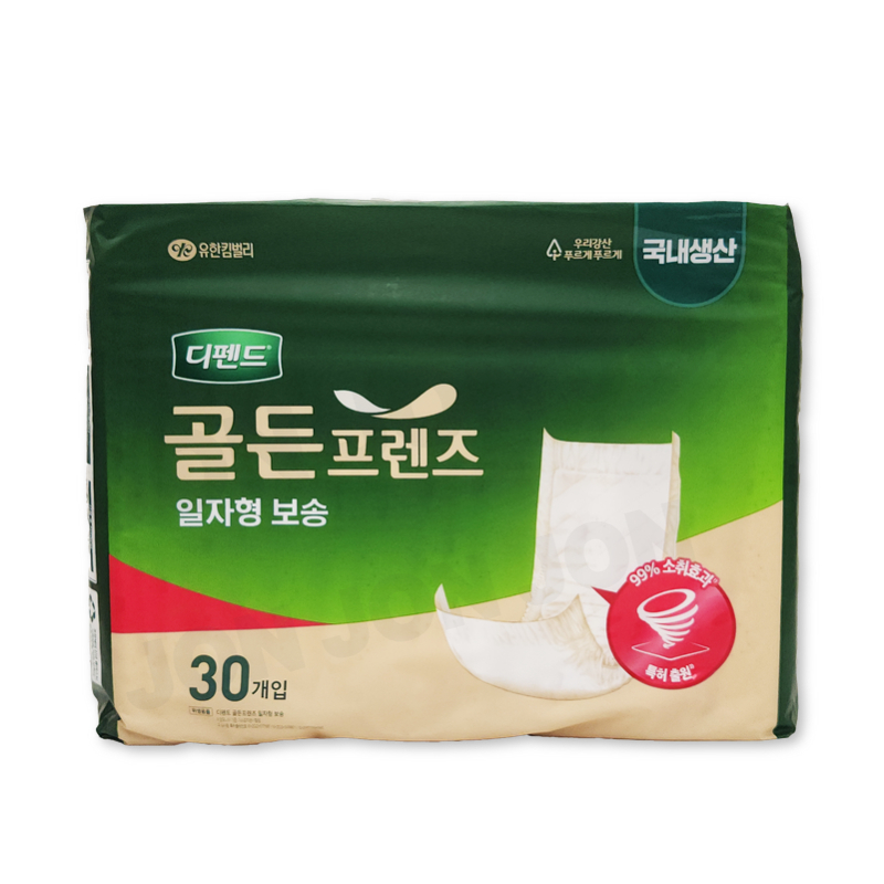 디펜드 골든프렌즈 안심 일자형 보송 속기저귀 30매 6팩