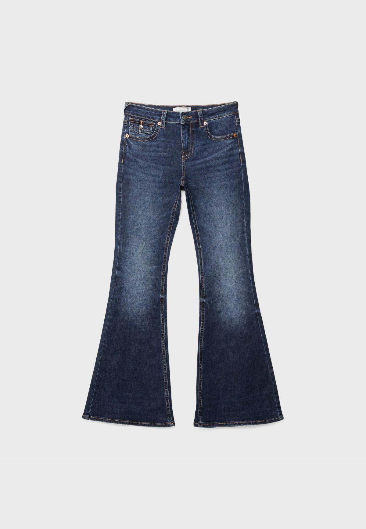스트라디바리우스 Y2K 데님 로우라이즈 부츠컷 청바지 4874/808 MEDIUM BLUE DENIM - 상세 이미지 3
