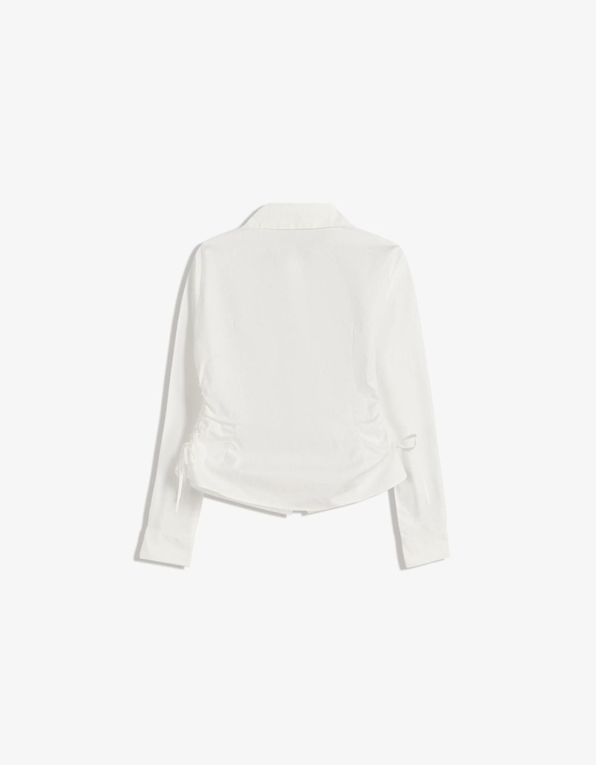 버쉬카 슬림핏 셔링사이드 긴팔셔츠 6266/710 WHITE - 상세 이미지 5
