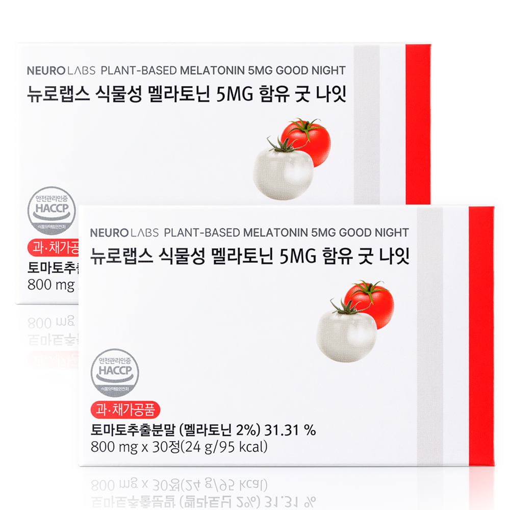 뉴로랩스 식물성 멜라토닌 5MG 함유 굿 나잇 30정, 2개 - 상품 이미지