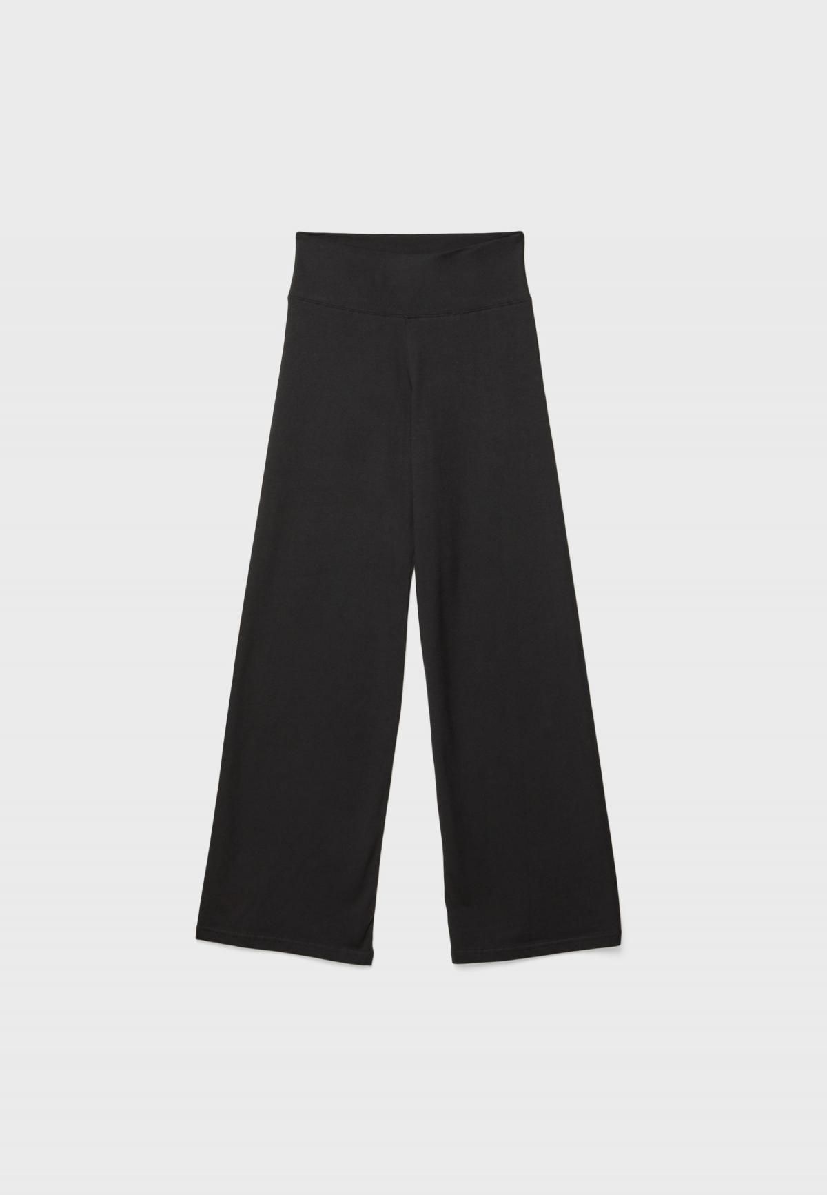 스트라디바리우스 컴포트 스트레치 폴드오버 스트레이트핏 와이드 팬츠 8271/422 BLACK - 상세 이미지 3