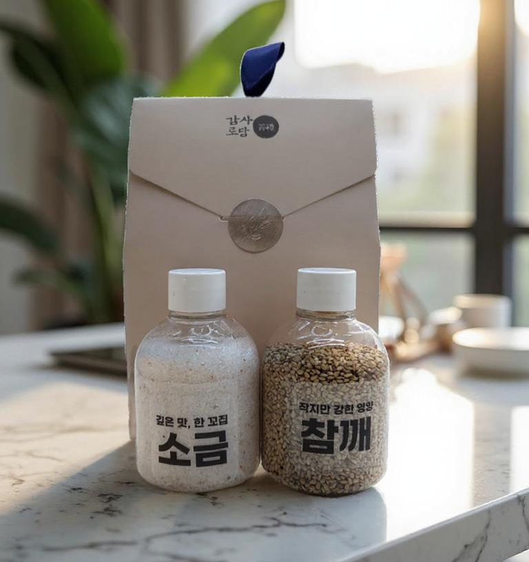 [출시기념이벤트] 감사로담 깨소금 답례품 결혼 돌 회사 승진 조문 장례 고희 단체 퇴직