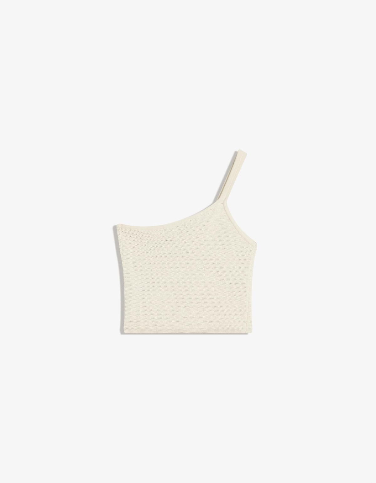 버쉬카 어센트릭 텍스처 민소매 탑 8890/663 WHITE - 상세 이미지 5