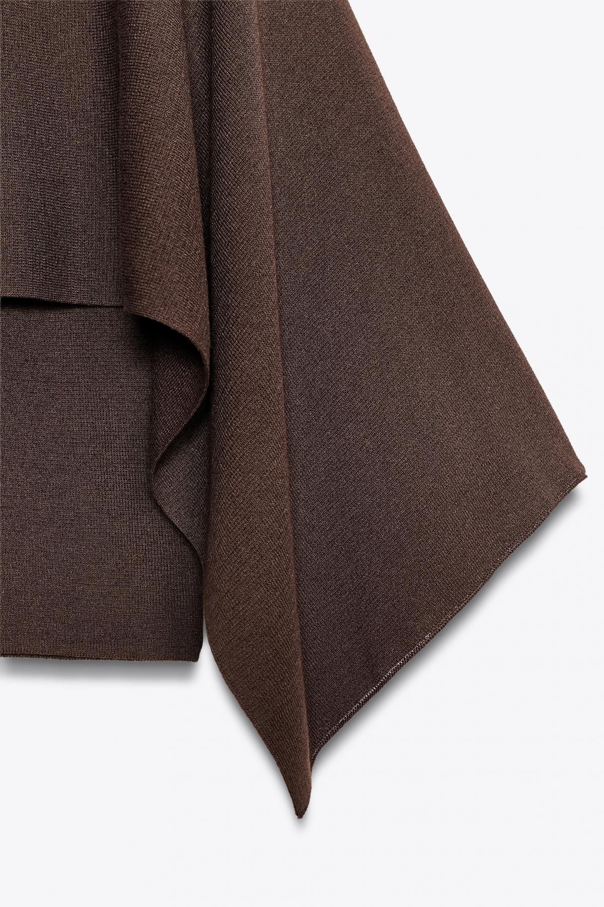 자라 모던 브라운 니트 케이프 탑 3519/107 BROWN - 상세 이미지 4