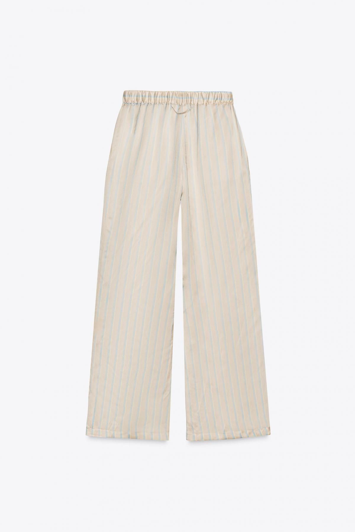 자라 스트라이프 와이드핏 실크블렌드 파자마 팬츠 7824/839 STRIPED - 상세 이미지 2
