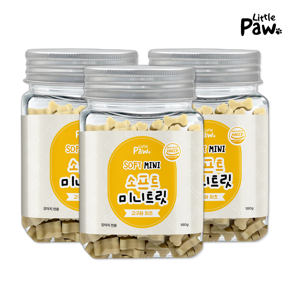 리틀포우 소프트 미니트릿 영양 간식 오메가3 면역력 고구마치즈, 180g, 3개 - 메인 이미지