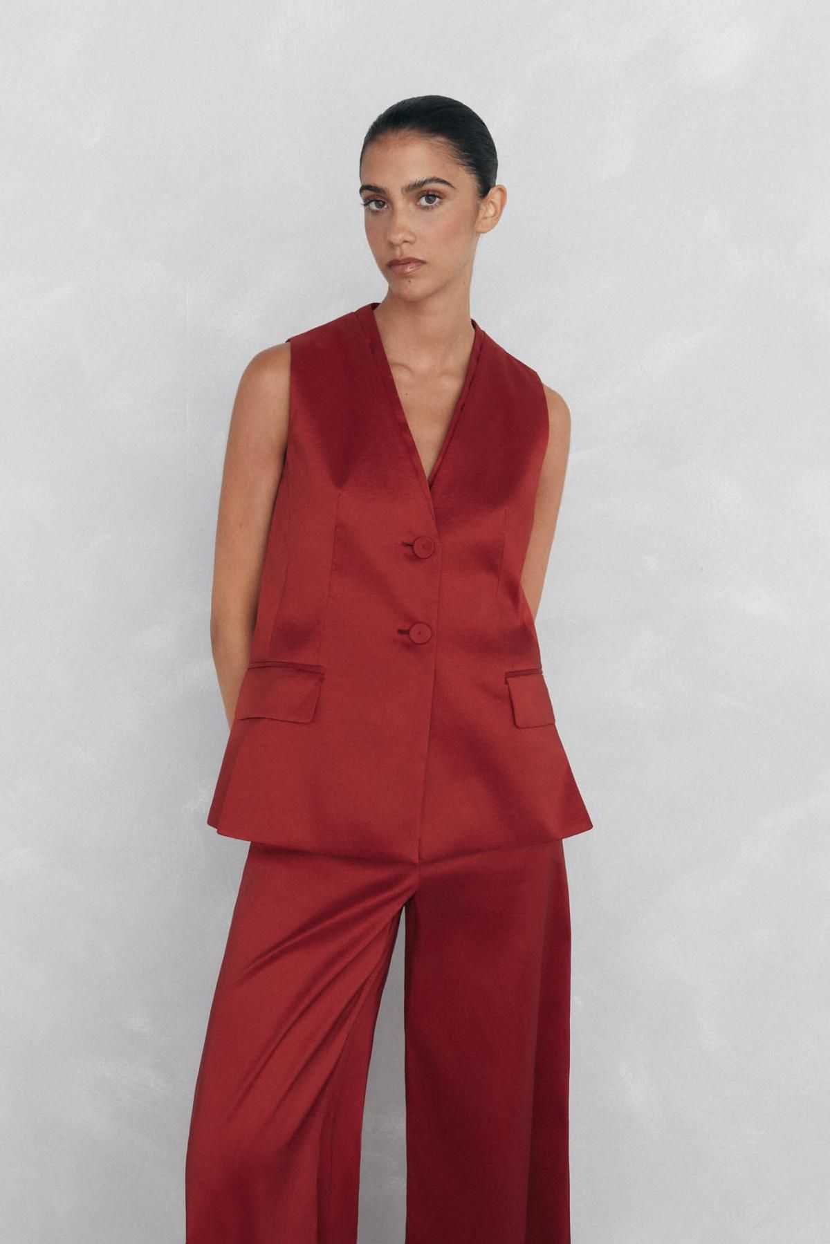페드로 델 이에로 포멀 더블카라 레드 베스트 7312261 ROJO - 상세 이미지 2