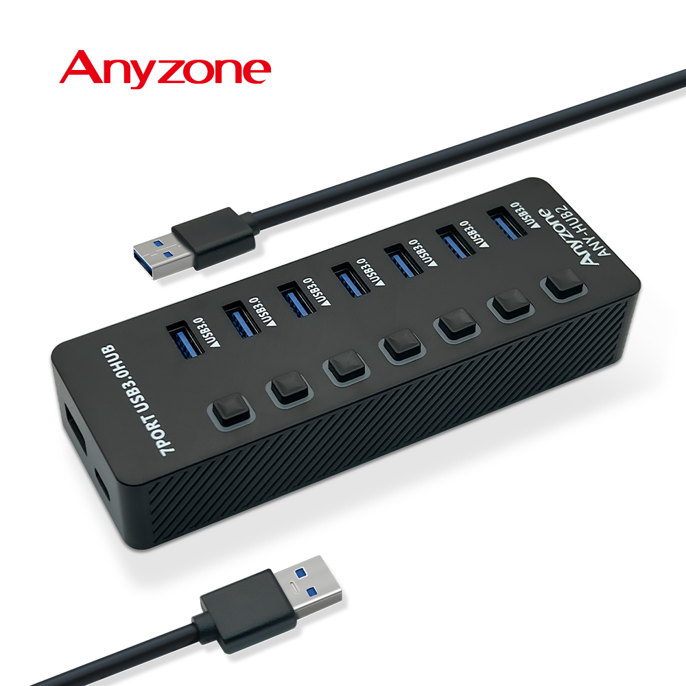 애니존 USB 3.0 A타입 허브 7포트 블랙 무전원 (어댑터별매) ANY-HUB2 - 상세 이미지 2