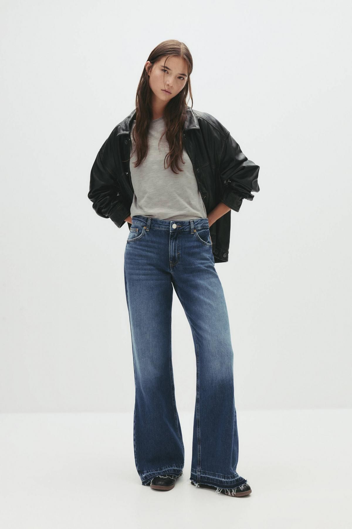 풀앤베어 트렌디 와이드핏 데님 부츠컷 청바지 7687/325 MEDIUM BLUE - 상세 이미지 3