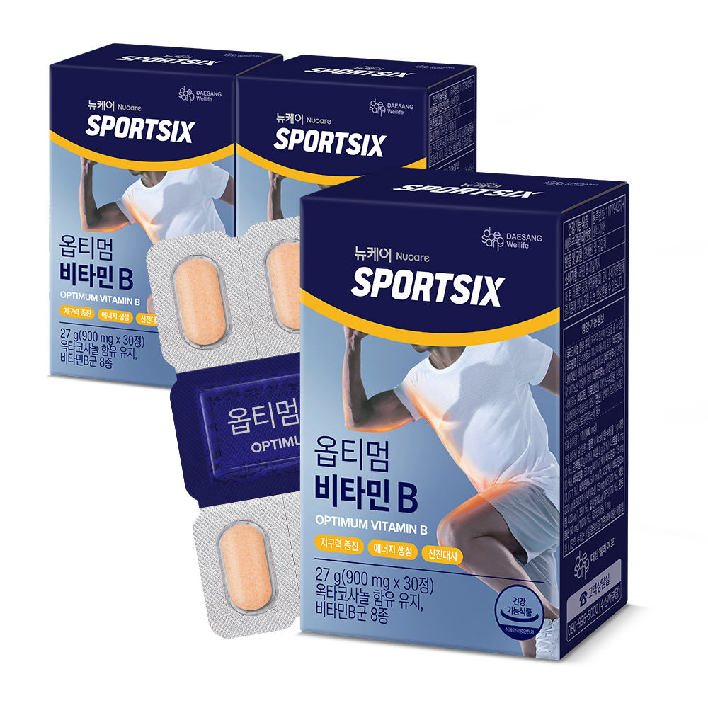 뉴케어 스포식스 옵티멈 비타민B 900mg 30정, 3개 - 상품 이미지