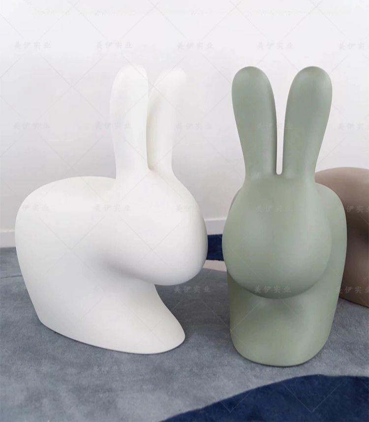 토끼의자 조형물 카페 의자 인테리어 테라스 가드닝 화이트 45x26x53 소형 - 상품 이미지