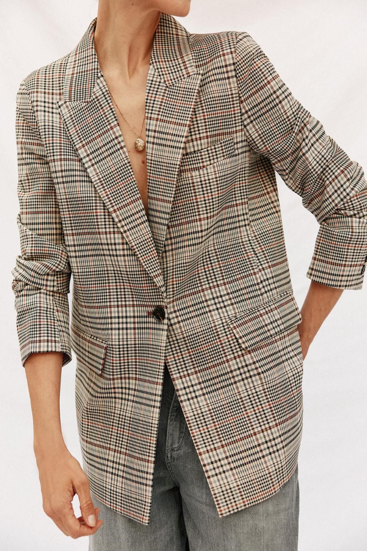 꼬르떼피엘 테일러드 체크 오버핏 블레이저 5322441 MULTICOLOR - 상세 이미지 2