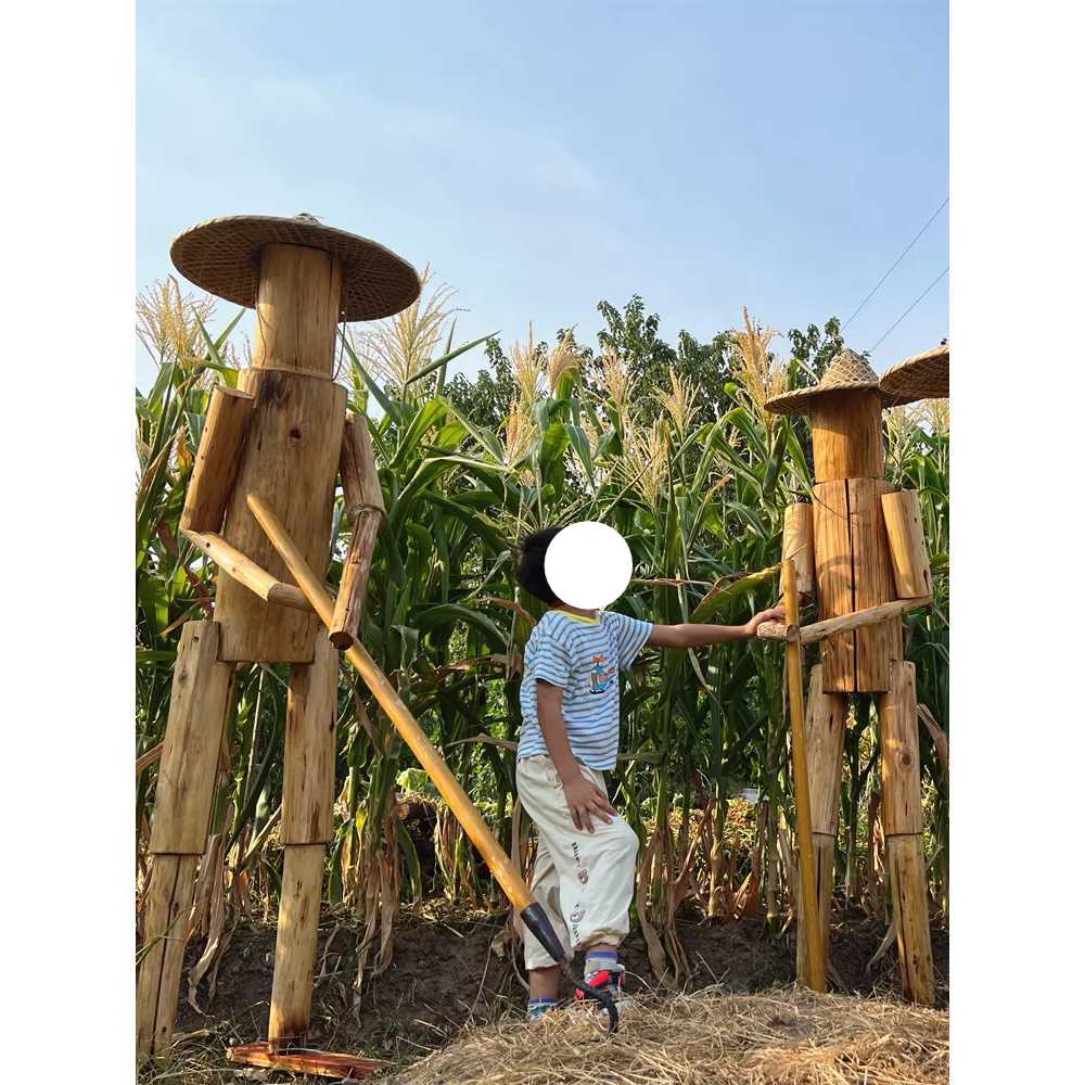 원목 허수아비 장식 정원 인테리어 소품 감성 조형물 나무 인형 (높이 80cm) - 상세 이미지 3