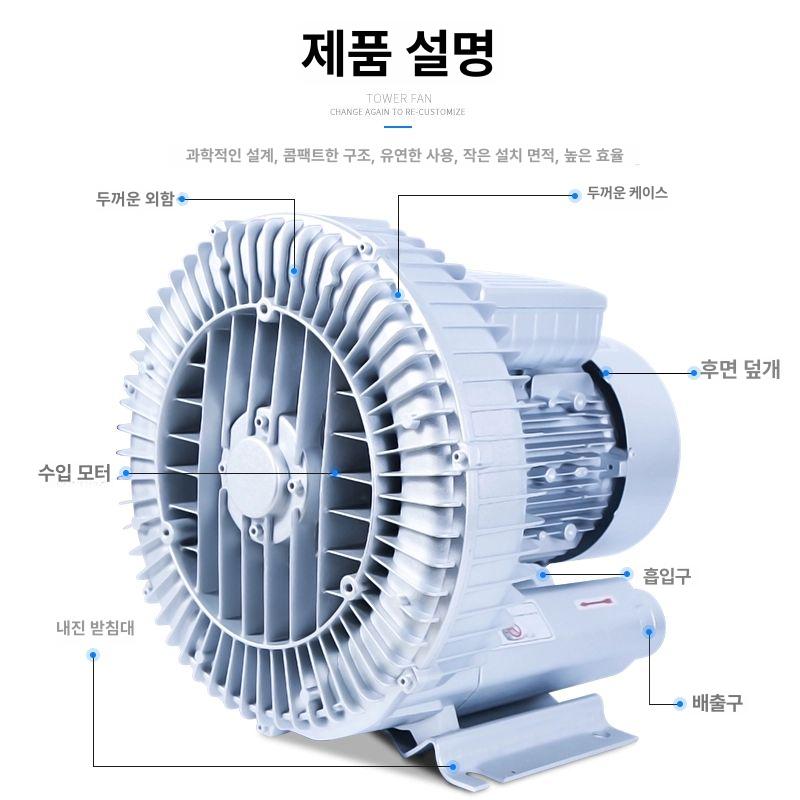 링브로워 링부로아 배풍기 장비 와류 송풍기 370W/380V 삼상 - 상세 이미지 4