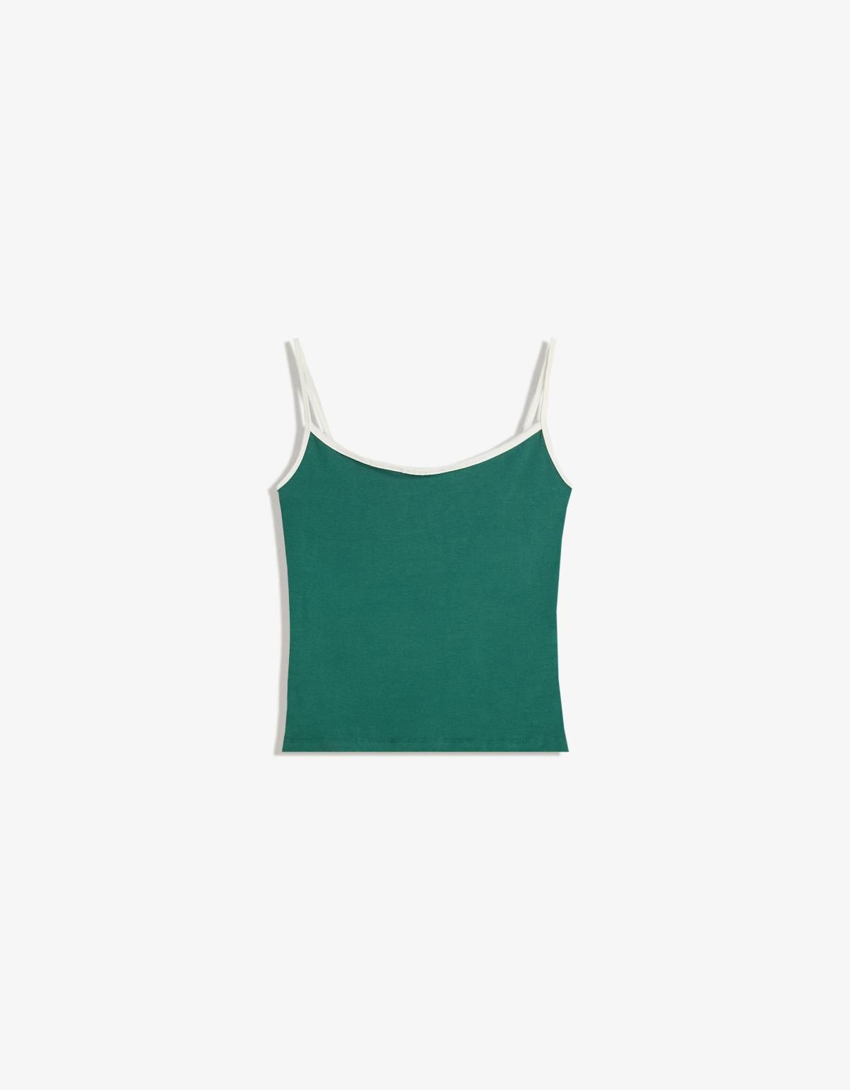 버쉬카 베이직 슬림핏 스트랩 민소매 탑 3941/443 GREEN - 상품 이미지