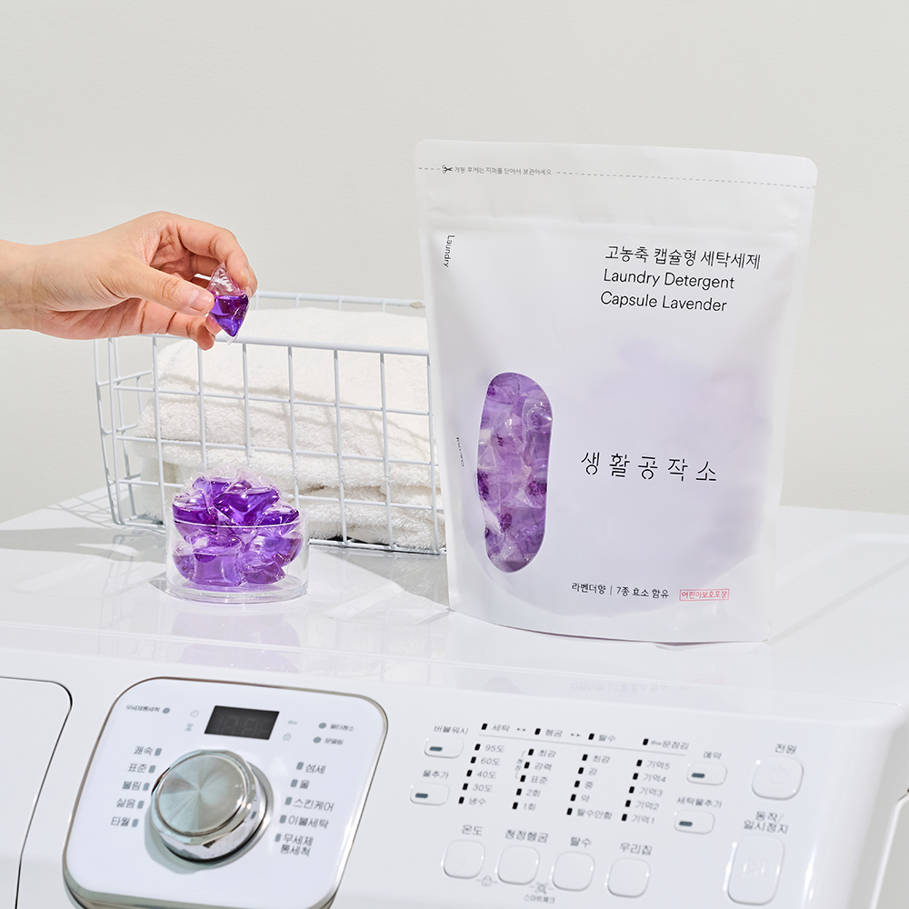 생활공작소 통돌이세제 드럼세탁기 캡슐세제 100개