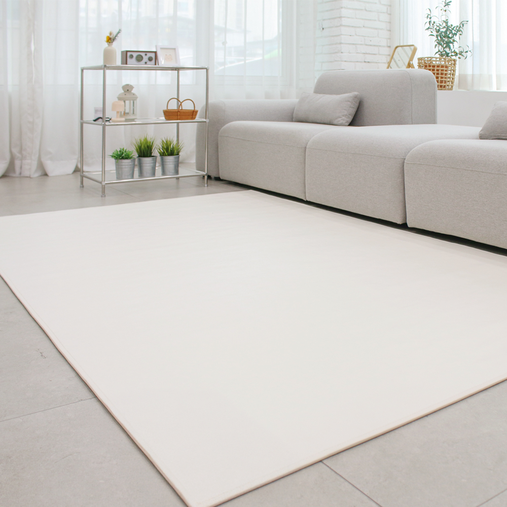 초코펫하우스 강아지 매트 논슬립 레더 매트 중형 아이보리 펫 카페트 러그 미끄럼방지