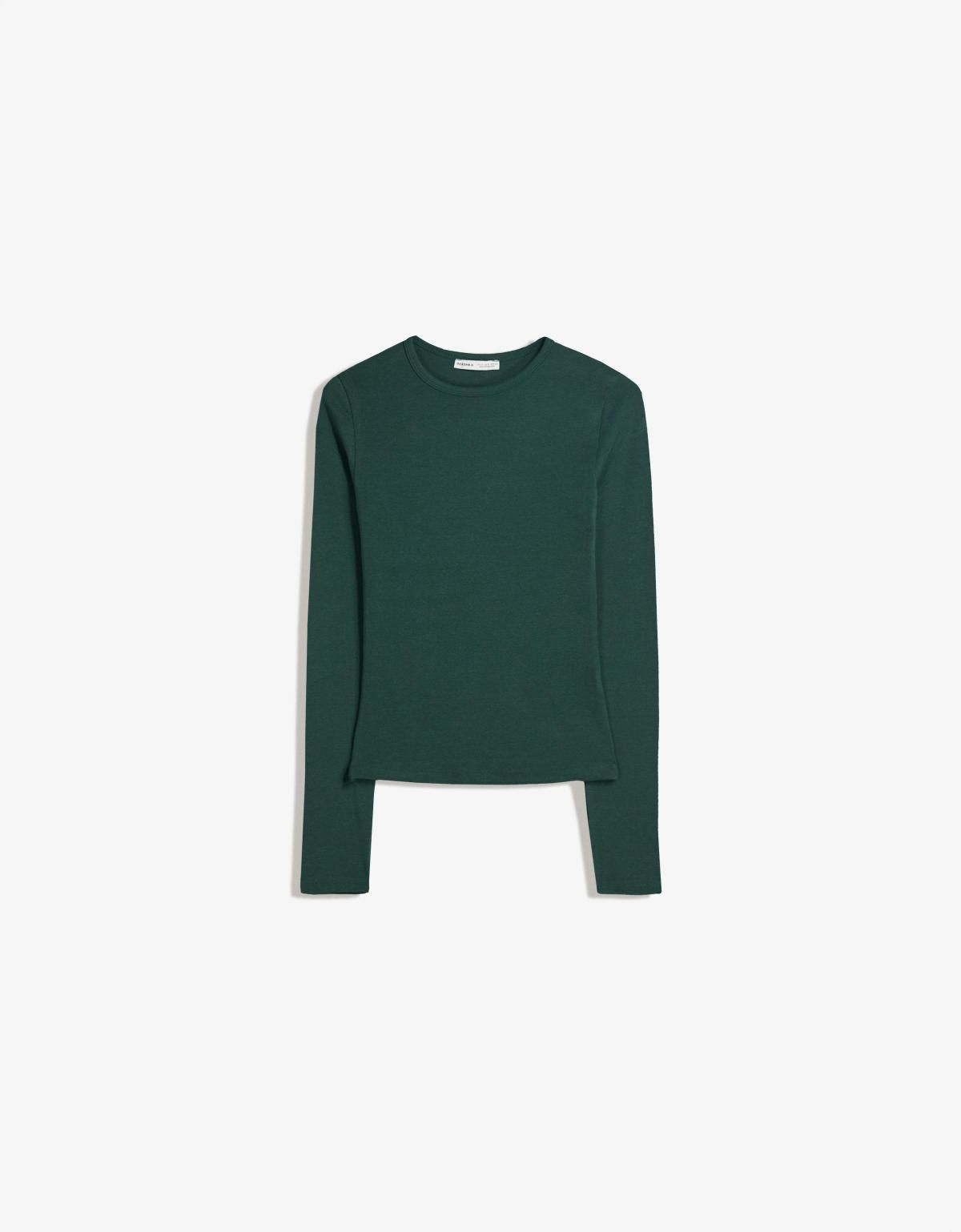 버쉬카 미니멀 베이직 긴팔 티셔츠 7802/152 GREEN - 상품 이미지