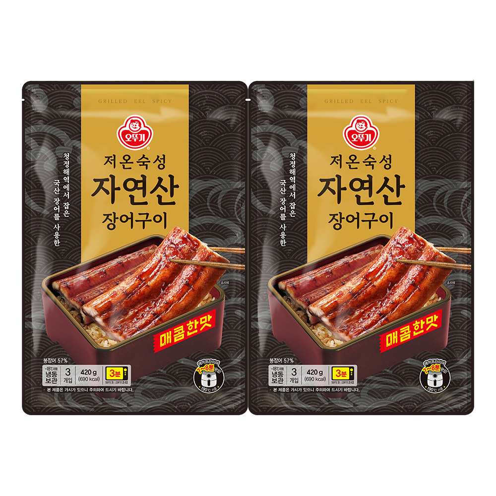 오뚜기 저온숙성 자연산 장어구이 3입 420g 매콤한맛 2개