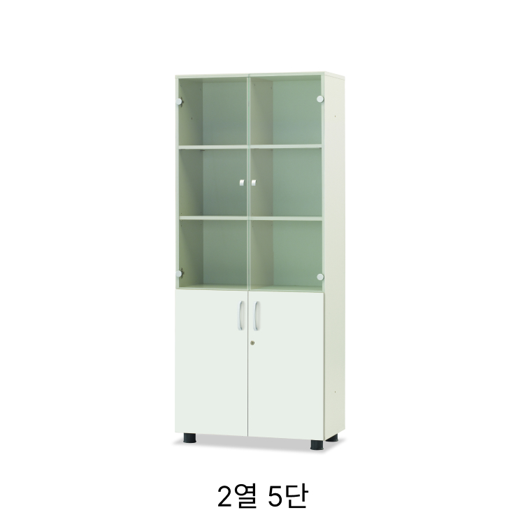 토파스 멜론 2열 5단 칸막이 서재 거실 장식 다용도 수납장 사무실 공부방 책장 스카 상부유리장