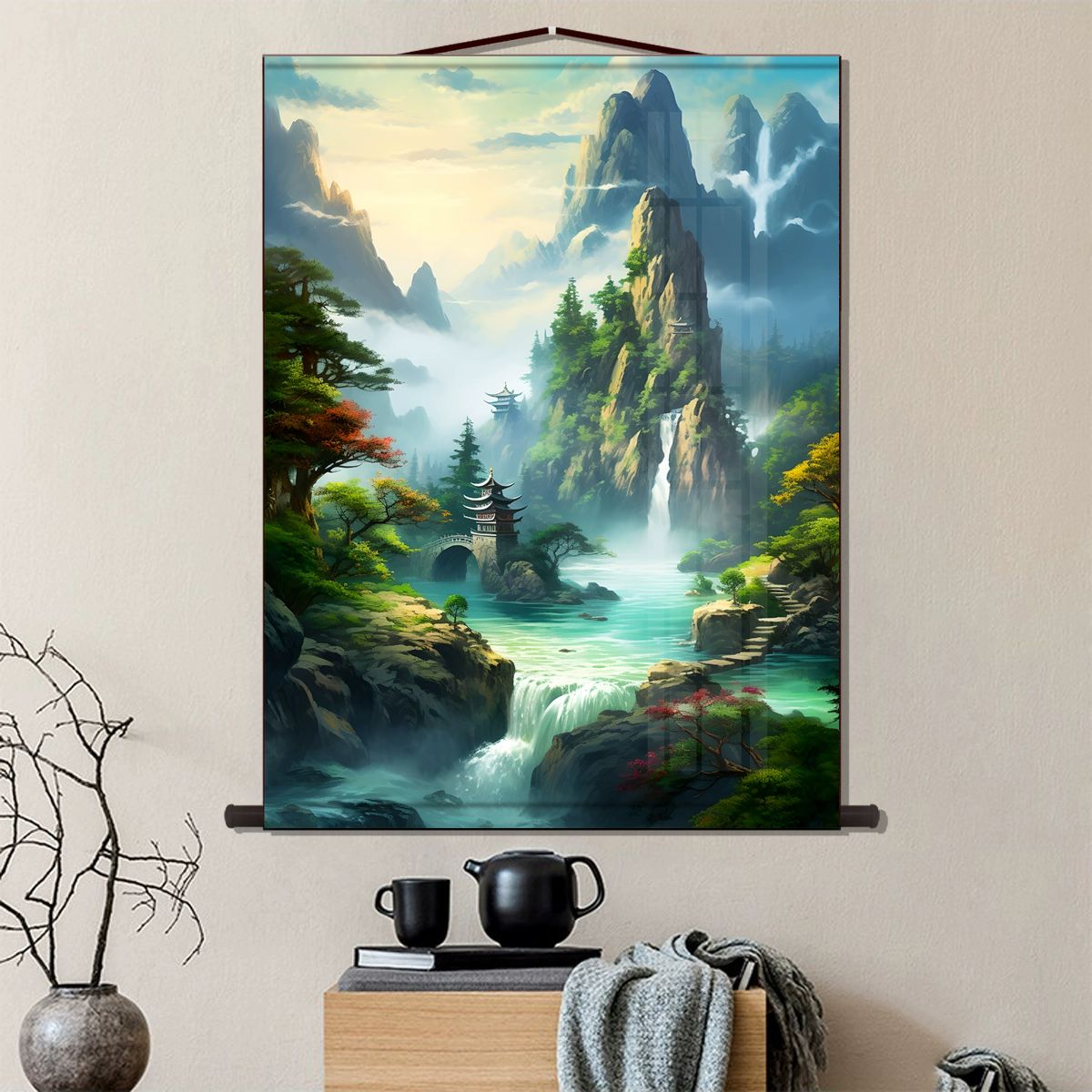 특 대형 명화그리기 쉬운그림 액자 풍경화 추상화 명화 스타일 C 전체 삼척삼 80cmx높이 110cm 완제품 롤스크린 그림 - 상세 이미지 4