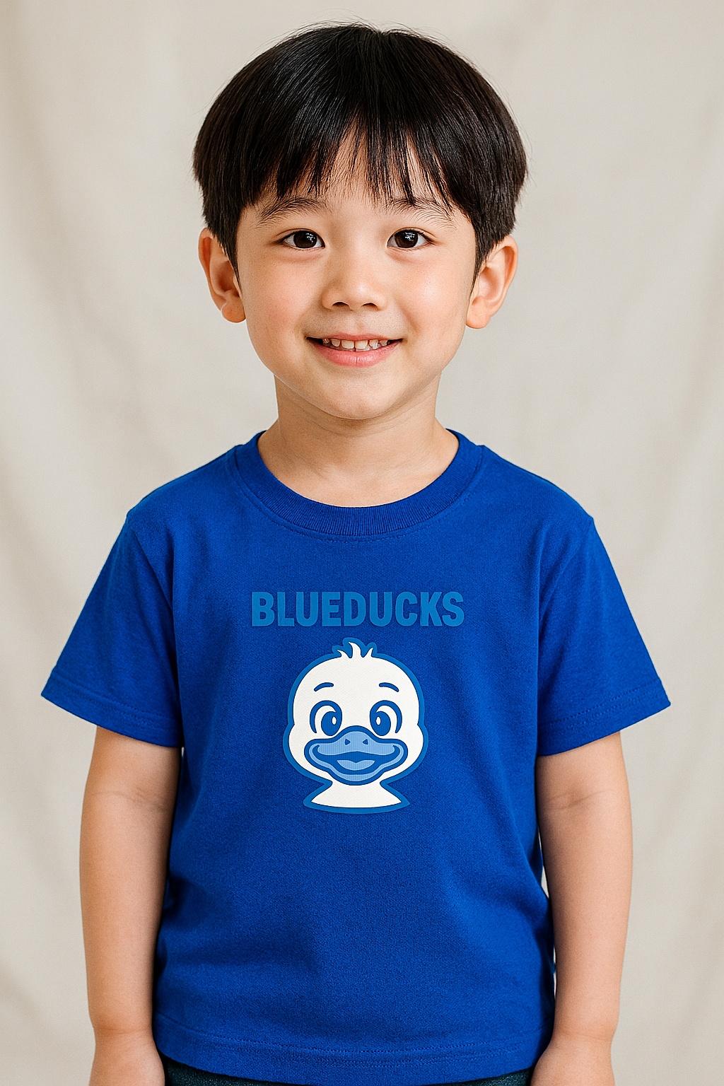 베이직 라운드 반팔 티셔츠(아동)_BLUEDUCKS 베이비덕 캐릭터 / 23가지 색상 - 메인 이미지