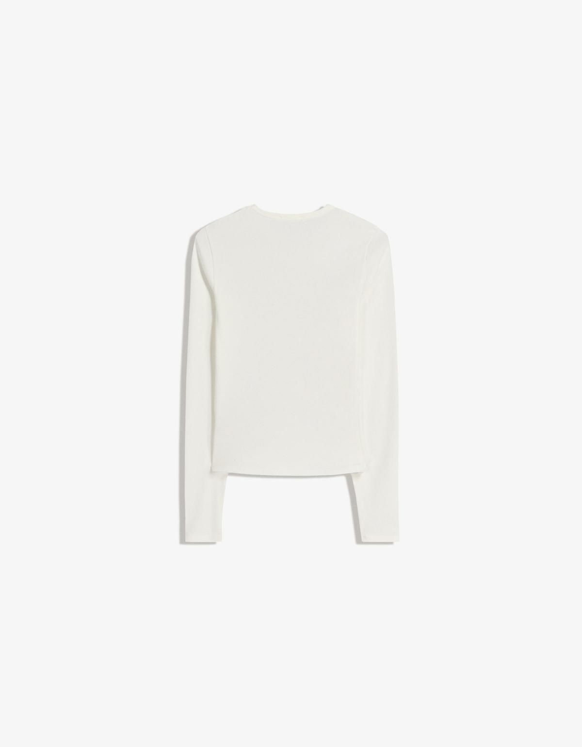 버쉬카 미니멀 베이직 라운드넥 긴팔 티셔츠 7802/152 OFF WHITE - 상세 이미지 3