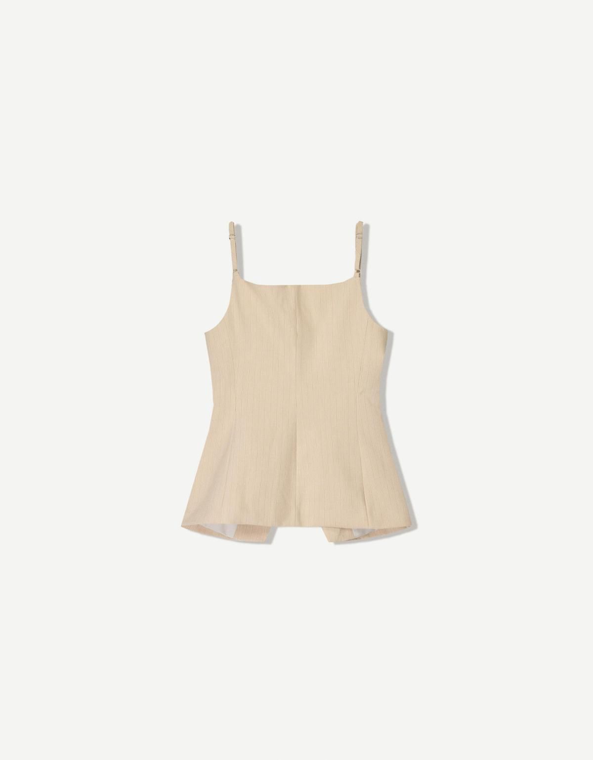 버쉬카 미니멀 스퀘어넥 롱 베스트 3583/692 BEIGE - 상세 이미지 2