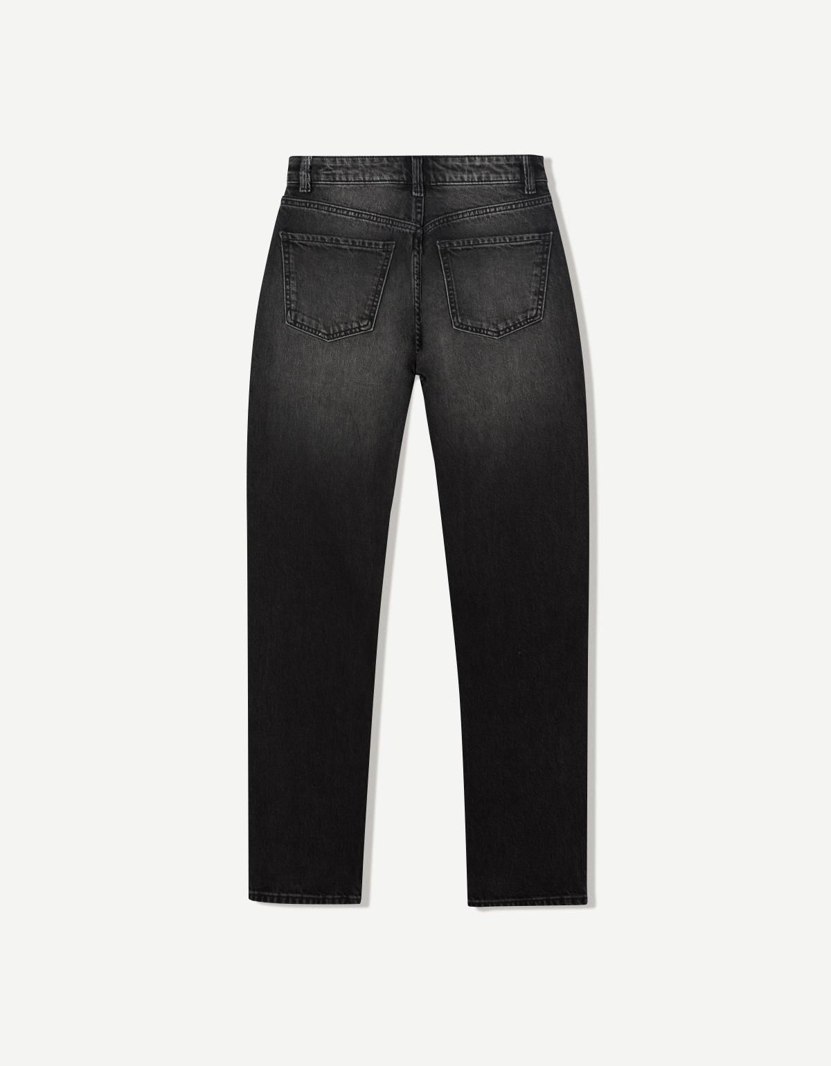 버쉬카 컴포트핏 하이라이즈 맘핏 흑청 데님 팬츠 5039/352 BLACK - 상세 이미지 3