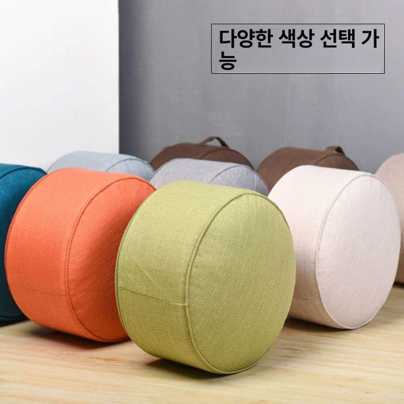 쿠션 거실 방석 인태리어 키즈카페 다용도 의자 카키 직경 40cm 높이 20cm - 상세 이미지 4
