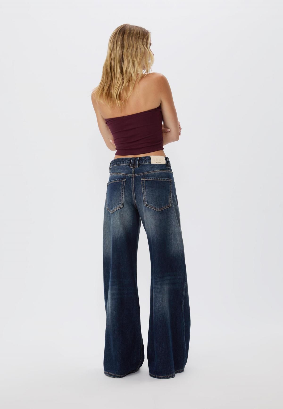 스트라디바리우스 로우웨이스트 슈퍼 와이드핏 청바지 4866/845 MEDIUM DENIM WASH - 상세 이미지 5