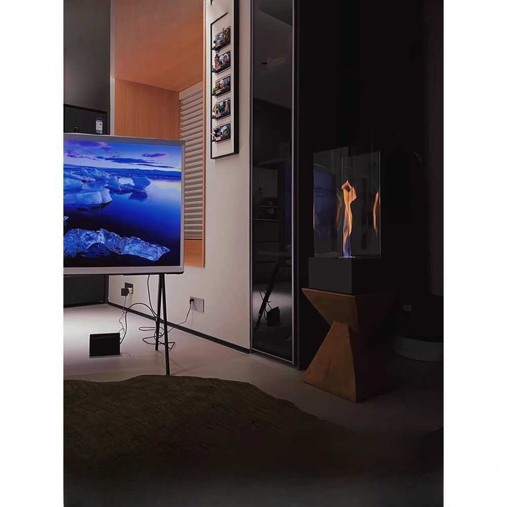 직사각형 에탄올 난로 무연 인테리어 테이블 화로 실버(250x250x650mm) - 상세 이미지 2