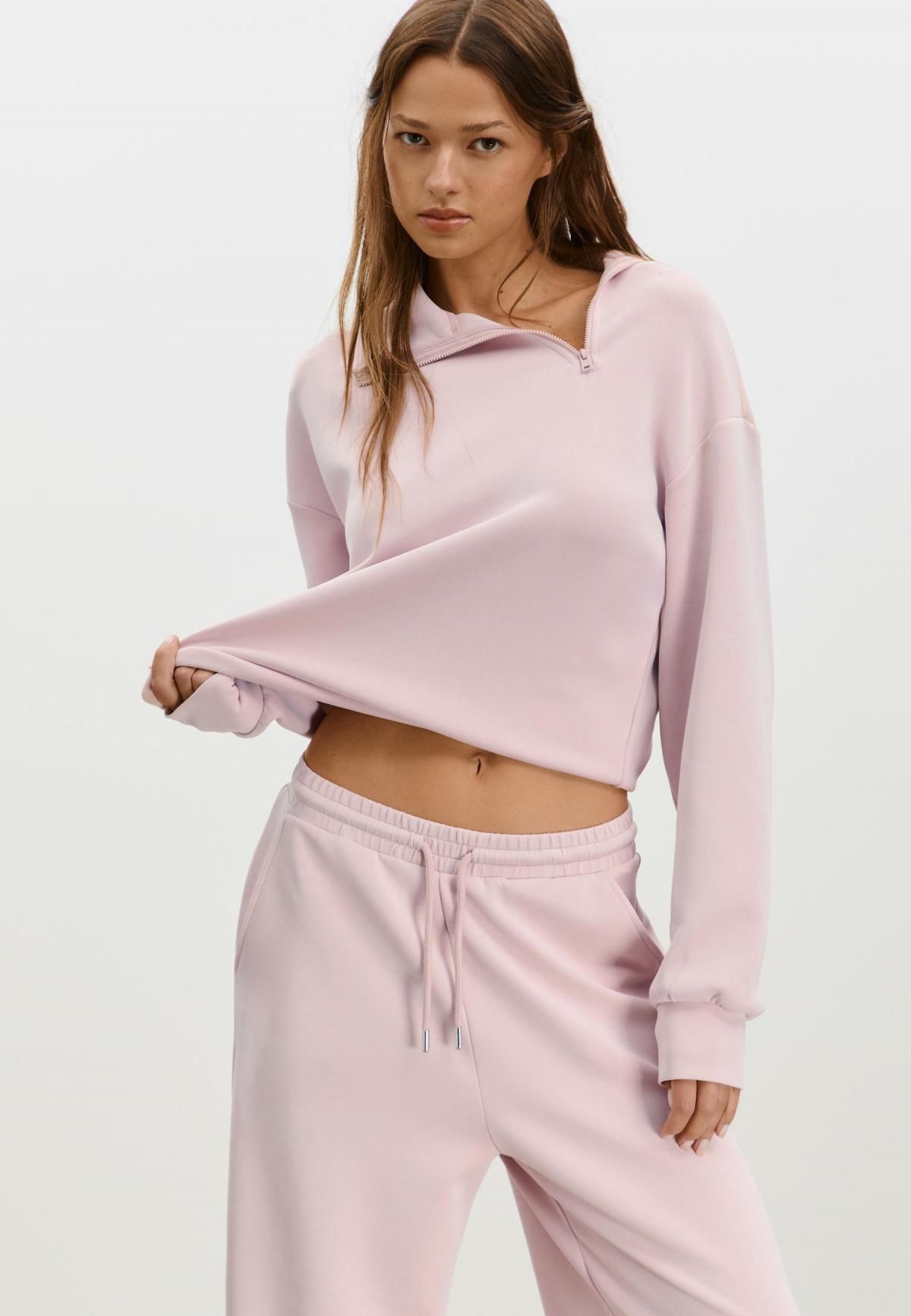 스트라디바리우스 소프트터치 하이넥 집업 맨투맨 긴팔 페일핑크 8726/277 BUBBLEGUM PINK - 상세 이미지 5