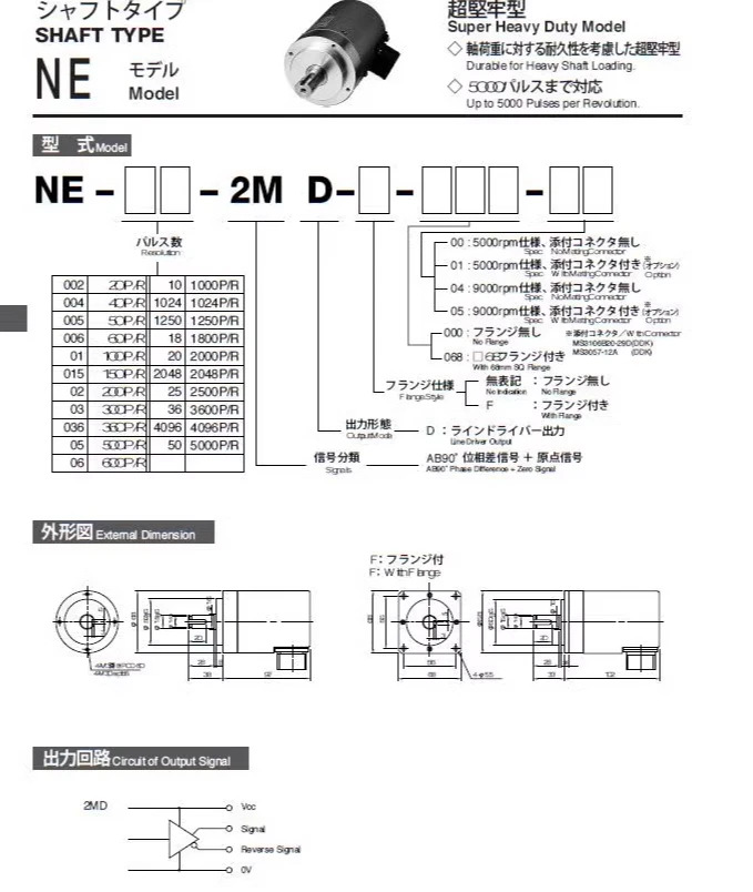 NE-2048-2MD-F-068-09E 일본 오리지널 스핀들 엔코더