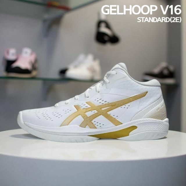 아식스 GELHOOP V16 2E 남성 농구화 화이트/골드 1063A092 - 상품 이미지