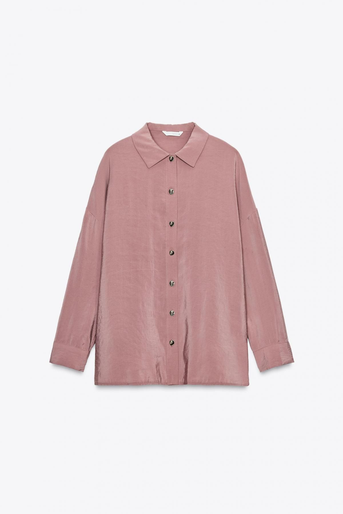 자라 소프트 플루이드 루즈핏 긴팔 셔츠 1165/381 MARSALA - 메인 이미지