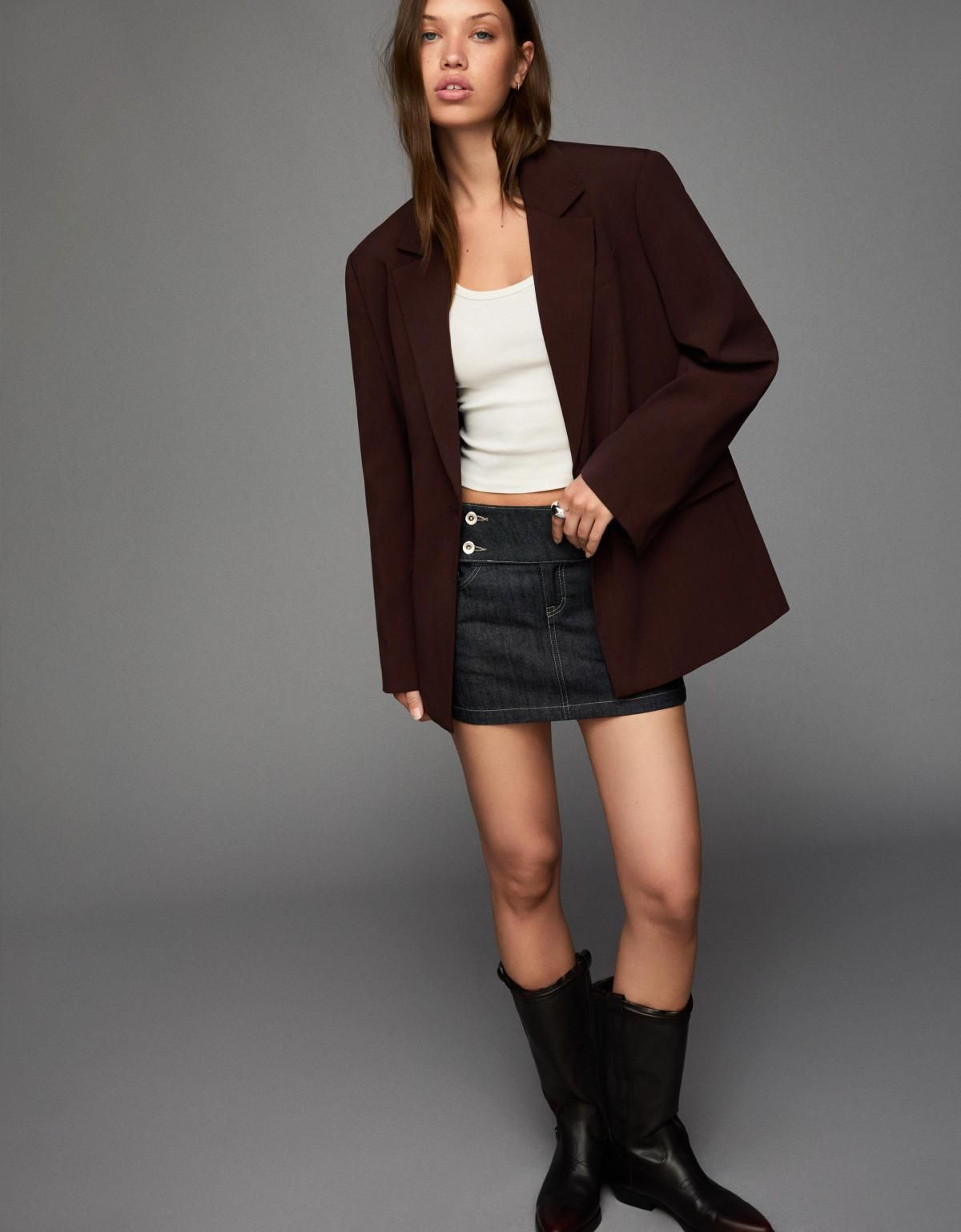 버쉬카 테일러드 백스트랩 블레이저 6537/710 BROWN - 상세 이미지 3