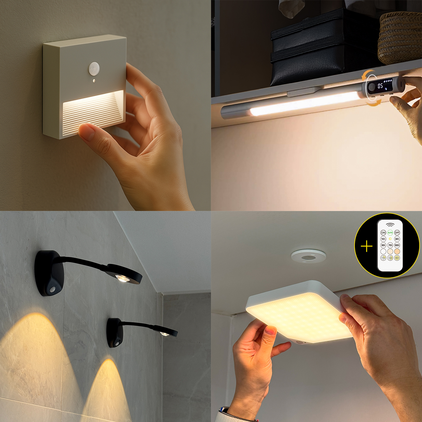 플리츠 센서등 무타공 LED 무선 화장실 발목등 현관 파카이라이트