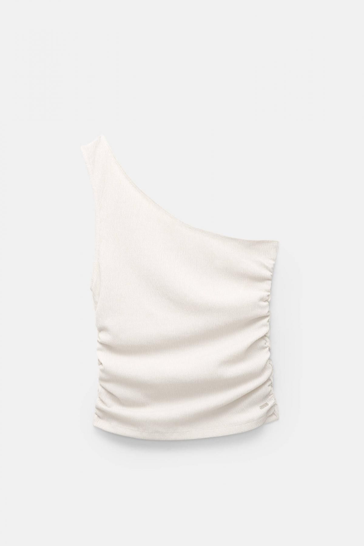 풀앤베어 비대칭 러스틱 크레이프 원숄더 탑 7151/346 PALE STONE GREY - 상품 이미지