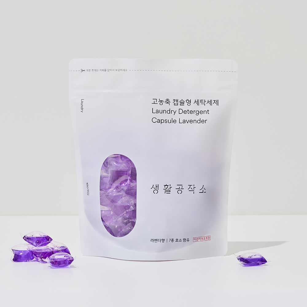 생활공작소 통돌이세제 드럼세탁기 캡슐세제 100개