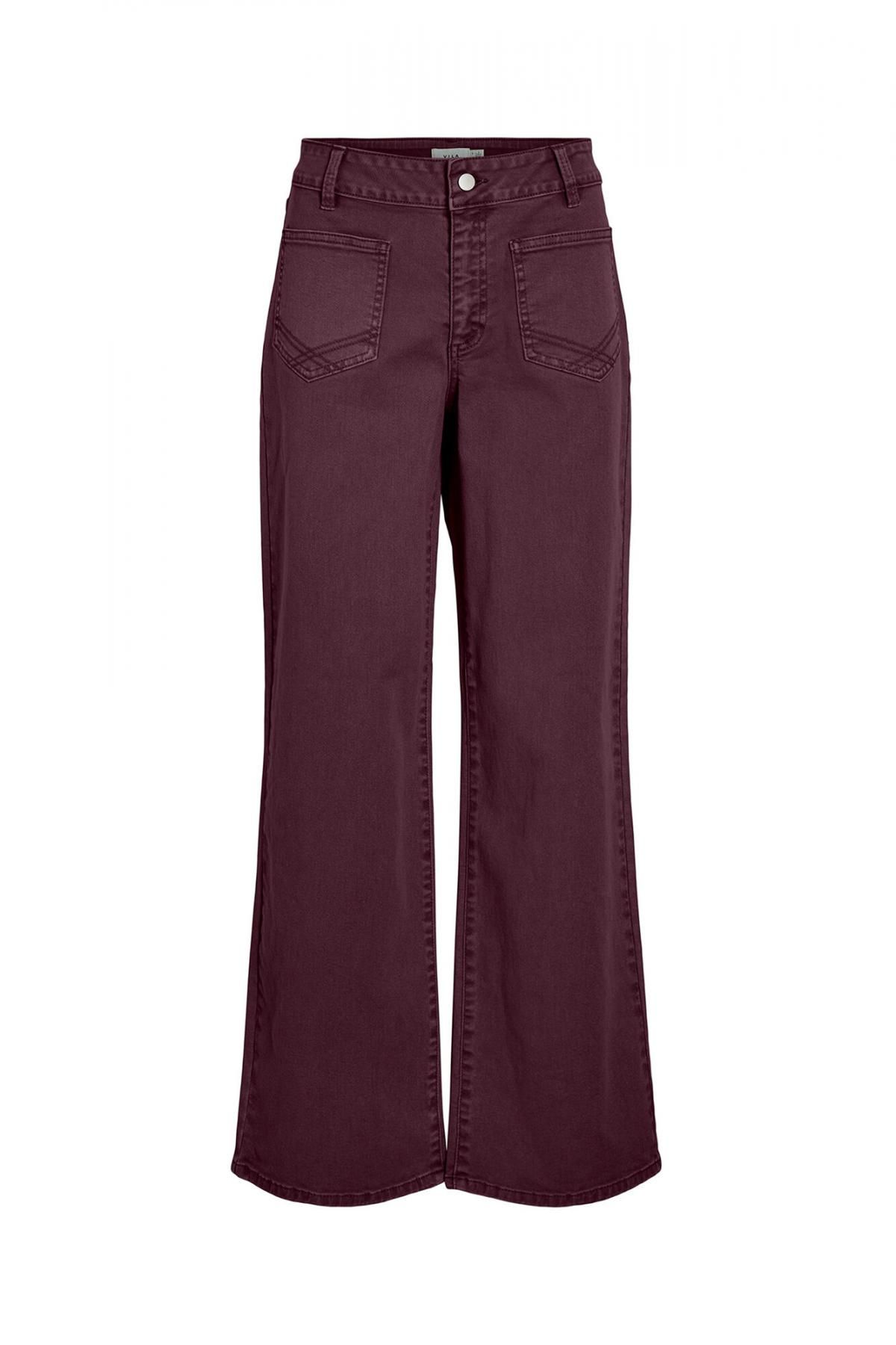 빌라 트렌디 와이드핏 버건디 데님 스트레이트 청바지 5942252 MORADO - 메인 이미지