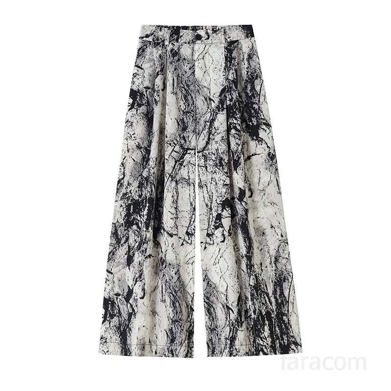 여성 여름 하이웨이스트 와이드팬츠 통기성 좋은 시원한 착용감 루즈핏 데일리 캐주얼 바지 편안한 외출용 모던 스타일 - 상세 이미지 4