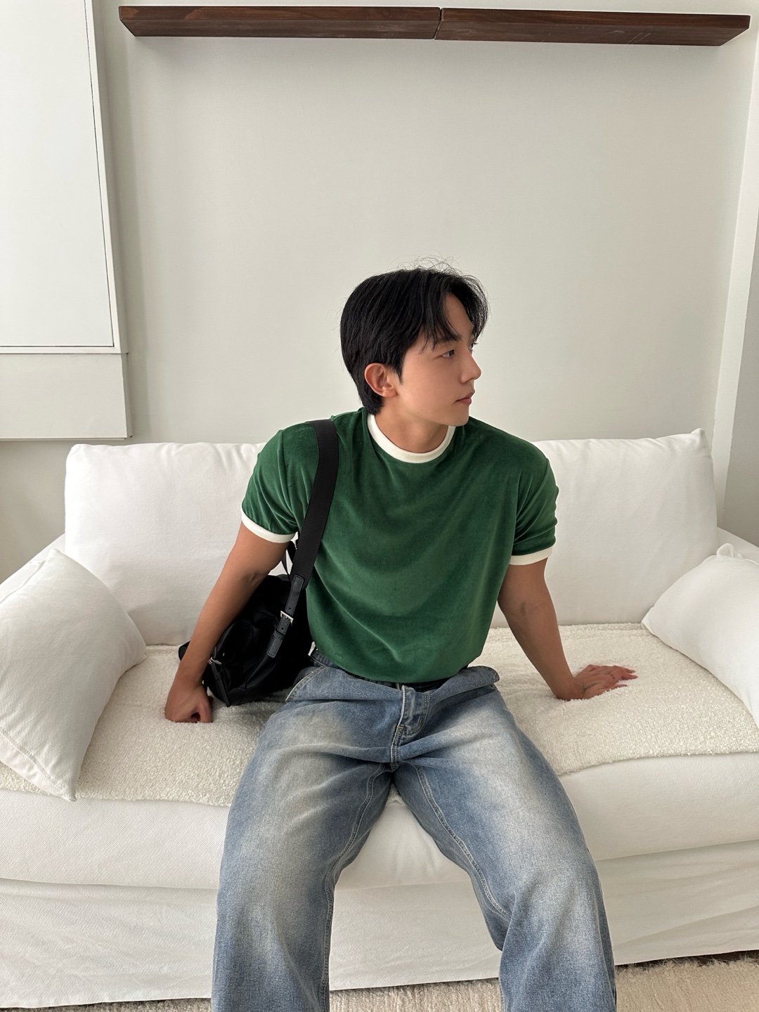 남자링거티 머슬핏반팔 어깨넓어보이는반팔 - 상세 이미지 4