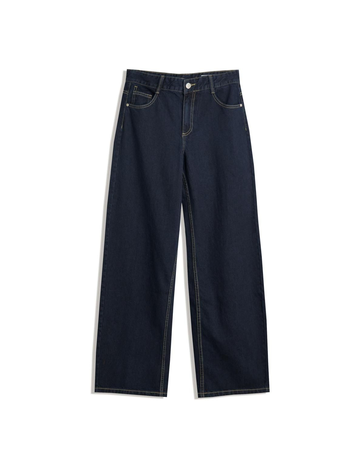 버쉬카 트렌디 와이드핏 데님 배기 진 5024/074 NAVY - 메인 이미지
