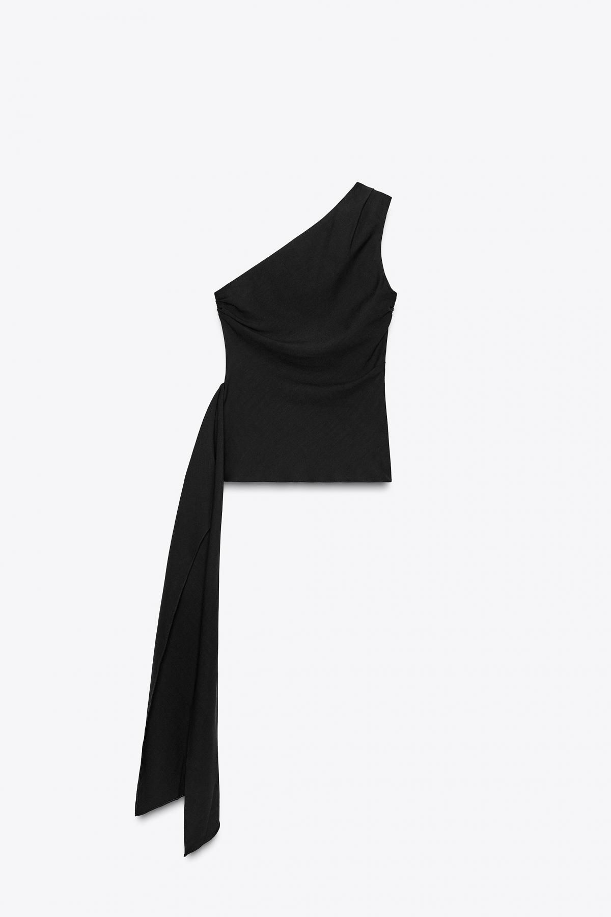 자라 비대칭 테크니컬 니트 타이 탑 8388/751 BLACK - 메인 이미지