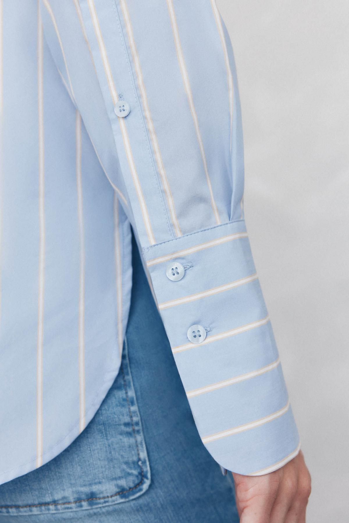 페드로 델 이에로 오버사이즈 스트라이프 테크니컬 셔츠 6632938 AZUL - 상세 이미지 3