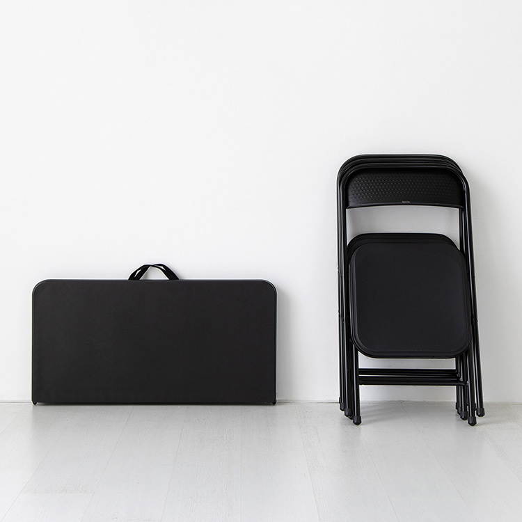 캠폴 캠핑 접이식테이블 4인세트 NT1320 블랙 5648.8906